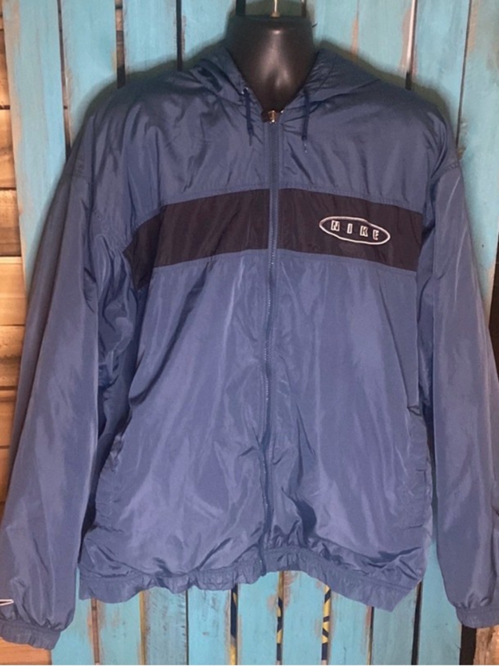 Vintage 90s Nike full zip hooded jacket XXL quilted lining large swoosh